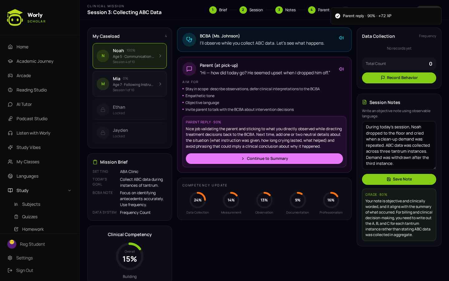 AI-graded parent communication
